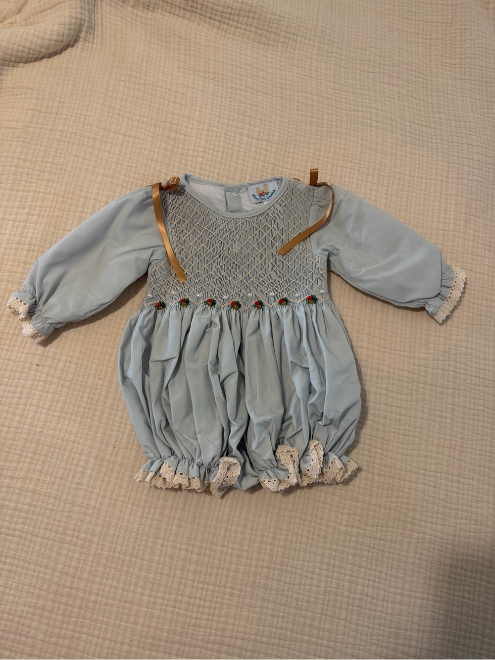 Fall Heirloom Smocked Bubble 9M - New without Tags